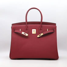 Load image into Gallery viewer, London 35 Large Size Birkin Style Top Handle Bag - Real Leather Version