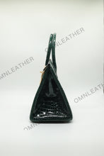 Load image into Gallery viewer, London 30 Birkin Style Saltwater Croc Leather Glossy Color