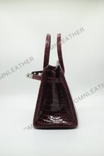 Load image into Gallery viewer, London 30 Birkin Style Saltwater Croc Leather Glossy Color
