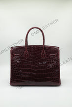 Load image into Gallery viewer, London 30 Birkin Style Saltwater Croc Leather Glossy Color
