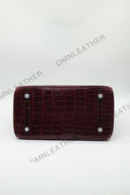 Load image into Gallery viewer, London 30 Birkin Style Saltwater Croc Leather Glossy Color