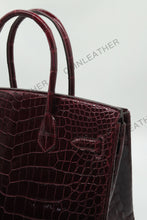 Load image into Gallery viewer, London 30 Birkin Style Saltwater Croc Leather Glossy Color
