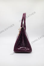 Load image into Gallery viewer, London 30 Birkin Style Saltwater Croc Leather Glossy Color