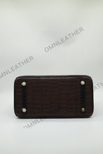 Load image into Gallery viewer, London 30 Birkin Style Saltwater Croc Leather Opaque Color Gold Hardware