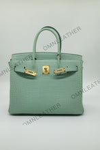 Load image into Gallery viewer, London 30 Birkin Style American Aligator Leather Opaque Color Gold Hardware