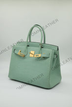 Load image into Gallery viewer, London 30 Birkin Style American Aligator Leather Opaque Color Gold Hardware