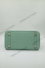 Load image into Gallery viewer, London 30 Birkin Style American Aligator Leather Opaque Color Gold Hardware