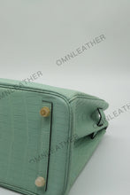 Load image into Gallery viewer, London 30 Birkin Style American Aligator Leather Opaque Color Gold Hardware