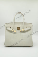 Load image into Gallery viewer, London 30 Birkin Style American Aligator Leather Opaque Color Gold Hardware