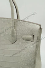 Load image into Gallery viewer, London 30 Birkin Style American Aligator Leather Opaque Color Gold Hardware