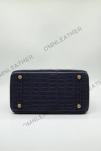 Load image into Gallery viewer, London 30 Birkin Style Saltwater Croc Leather Opaque Color Gold Hardware
