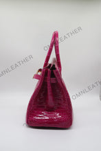 Load image into Gallery viewer, London 30 Birkin Style Saltwater Croc Leather Glossy Color