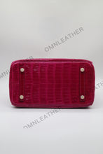 Load image into Gallery viewer, London 30 Birkin Style Saltwater Croc Leather Glossy Color