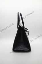 Load image into Gallery viewer, London 30 Birkin Style Saltwater Croc Leather Opaque Color Gold Hardware