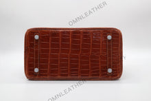 Load image into Gallery viewer, London 30 Birkin Style Saltwater Croc Leather Glossy Color