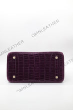 Load image into Gallery viewer, London 30 Birkin Style Saltwater Croc Leather Glossy Color