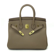 Load image into Gallery viewer, London 30 Mid Size Birkin Style Top Handle Bag - Vegan Leather Version
