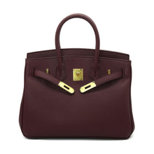 Load image into Gallery viewer, London 30 Mid Size Birkin Style Top Handle Bag - Vegan Leather Version
