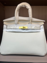 Load image into Gallery viewer, London 30 Mid Size Birkin Style Top Handle Bag - Vegan Leather Version

