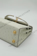 Load image into Gallery viewer, Verona 22 Kelly Style Ostrich Leather Cream Color Gold Hardware
