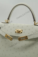 Load image into Gallery viewer, Verona 22 Kelly Style Ostrich Leather Cream Color Gold Hardware
