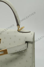 Load image into Gallery viewer, Verona 22 Kelly Style Ostrich Leather Cream Color Gold Hardware
