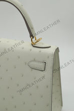 Load image into Gallery viewer, Verona 22 Kelly Style Ostrich Leather Cream Color Gold Hardware

