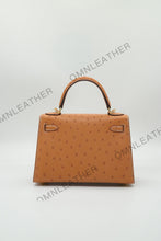 Load image into Gallery viewer, Verona 22 Kelly Style Ostrich Leather Brown Color Gold Hardware
