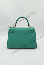 Load image into Gallery viewer, Verona 22 Kelly Style Ostrich Leather Green Color Gold Hardware
