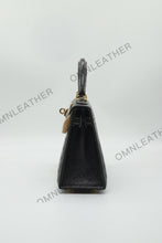 Load image into Gallery viewer, Verona 22 Kelly Style Ostrich Leather Black Color Gold Hardware

