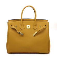 Load image into Gallery viewer, London 30 Mid Size Birkin Style Top Handle Bag - Vegan Leather Version

